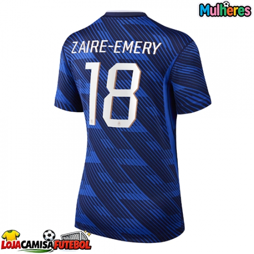 Camisa de Futebol França Warren Zaire-Emery #18 Equipamento Principal Mulheres Mundo 2026 Manga Curta